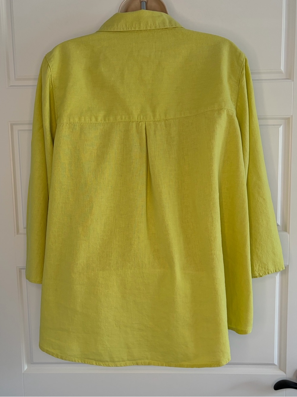 Calypso St. Barth Linen Blend Tunic Top Coastal Resort Shirt Lemon Lime Size 1X - Picture 8 of 15